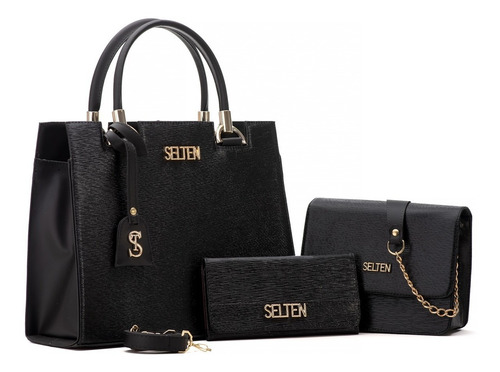 Imagem 1 de 9 de Bolsas Feminina Kit 3 Peças Com Carteira Preço Atacado