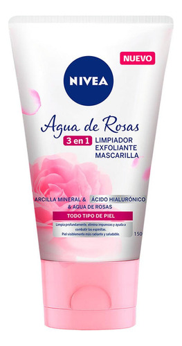 Gel Nivea Agua De Rosas 3 En 1 Limpiador Facial Exfoliante Nivea - 150 ml