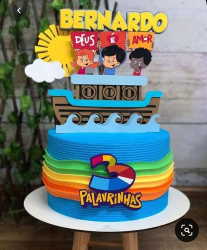 Imagem 1 de 1 de Topo De Bolo 3 Palavrinhas