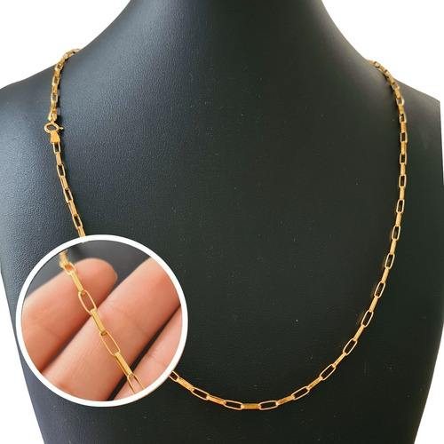 Corrente Cartier Alongado 3mm - 55cm Ouro 18k Envio Imediato