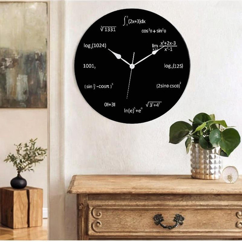 Reloj De Pared Con Ecuaciones Matemáticas, Redondo,.