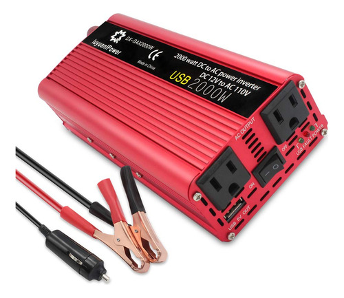 Lvyuan Inversor De Corriente 1000w/2000w (pico) Dc A Ca 12v
