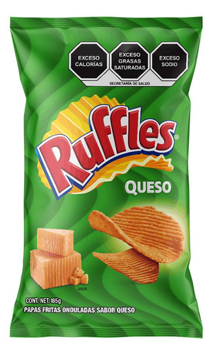 Papas Fritas Onduladas Sabor Queso Sabritas Ruffles 185g