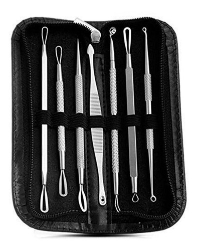 Set De Comedones Extractor Puntos Negros, 7 Piezas Y Estuche