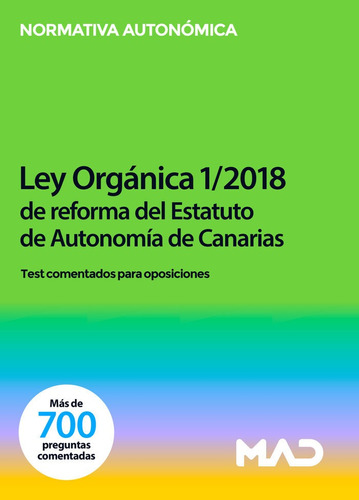 Libro Ley Organica 1/2018 5 Noviembre De Reforma Del Esta...