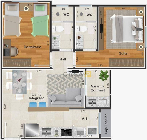 Imagem 10 de 12 de Apartamento Com 2 Dormitórios À Venda, 56 M² Por R$ 212.000,00 - Vila Cordenonsi - Americana/sp - Ap0824