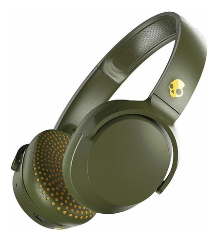 Auriculares gamer inalámbricos Skullcandy Riff Wireless S5PXW- elevated olive con luz LED
