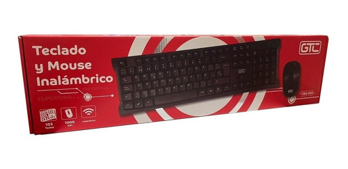 Kit Teclado Y Mouse Inalámbrico Gtc Cbg-020 Negro 