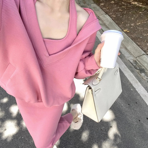 Conjunto De Sudadera Con Capucha Y Vestido De Estilo Coreano