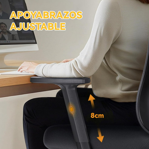 Silla Ergonómica de Oficina Reclinable con Ruedas y Cabecera Color Negro Vidita RB90017