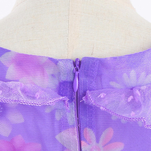 Fantasia Infantil Isabela Voil Madrigal Vestido Com Bolsa