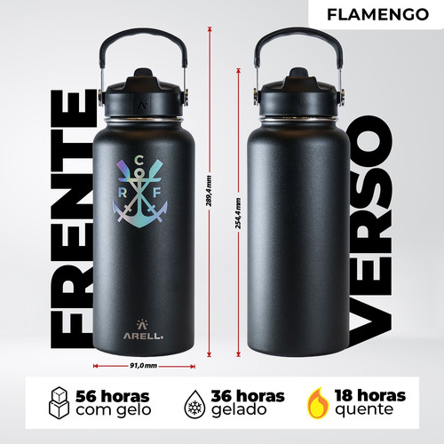 Garrafa Térmica Vácuo Straw Flask Arell 946ml Flamengo 12