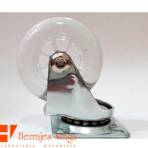 Imagen 3 de 8 de Combo Ruedas De Silicona Transparente Grande 65mm Base Goma