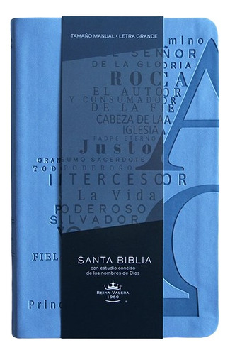 Biblia Reina Valera 1960 Letra Grande Azul Nombres De Dios