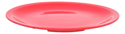 24 Platos Trinche Redondos Melamina 24 Cm Mayoreo Vencort Color Rojo