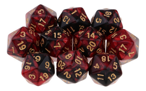Juegos De Dados Calabozos Y Dragones Rojo + Negro