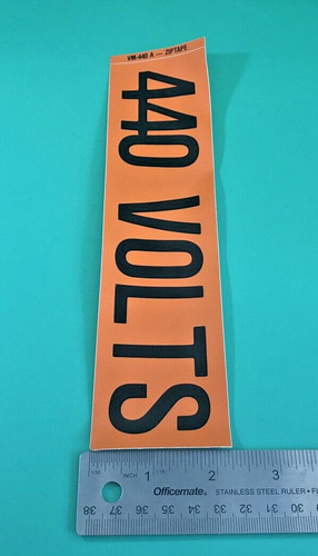 Pack Of 5 Ziptape Vm-440-a Vintage 440 Volts Stickers Or Eeo