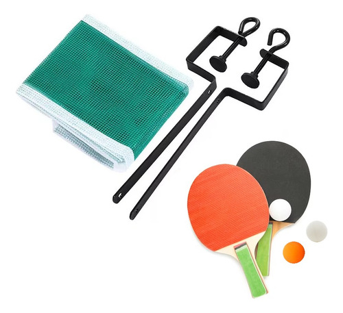 Set Juego Ping Pong Tenis De Mesa 2 Paletas 3 Pelotas Y Red