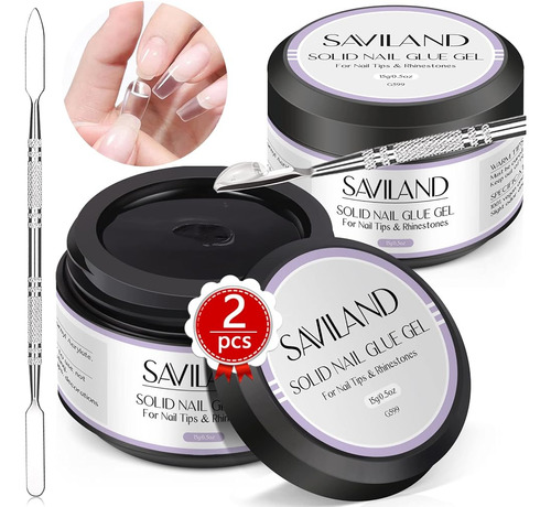 Saviland 30g Solid Nail Glue Gel Kit Para Puntas De Uñas - 2