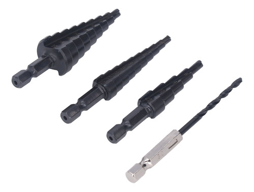 Kit De Brocas Step Drill, 4 Piezas, Hss, Ranura Recta, Térmi