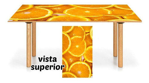 Vinilo Para Mesa Naranja Orange Fruta Comida Semilla M7