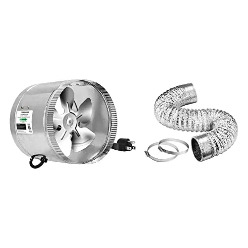 Extractor En Lnea Vivosun 8puLG 420 Cfm + Ducto De Aluminio