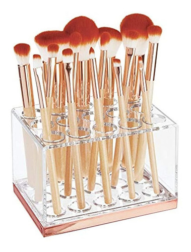Mdesign Organizador De Plástico Para Brochas De Maquillaje C