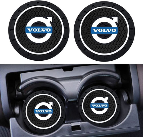 2 Posavaso Silicona Para Automovil Logotipo Volvo Accesorio