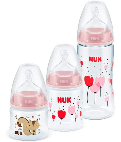 Kit Mamadeira Nuk Starter Fc 90ml/150ml/300ml Girl - Pa7066