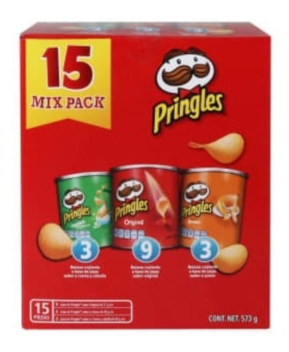 Papas Pringles Mini Mix 15 Pzas - 40 Gr