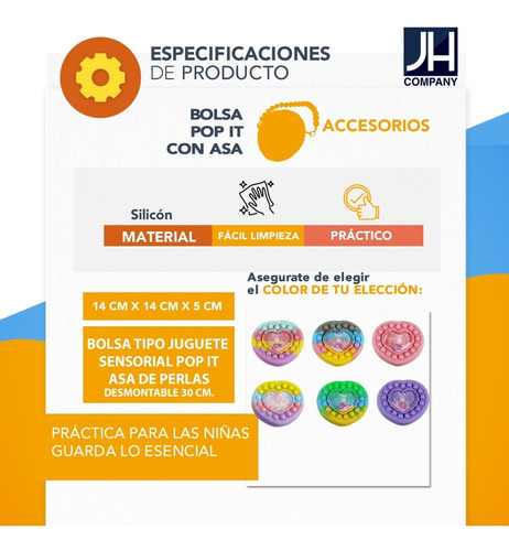 Bolsa De Mano Pop It Juguete Didactico Sensorial Niña Spgj02