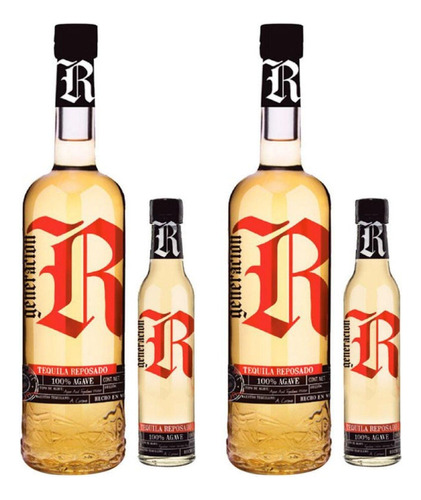 Pack De 2 Tequila Rebelde Reposado 750 + Mini De 250 Ml