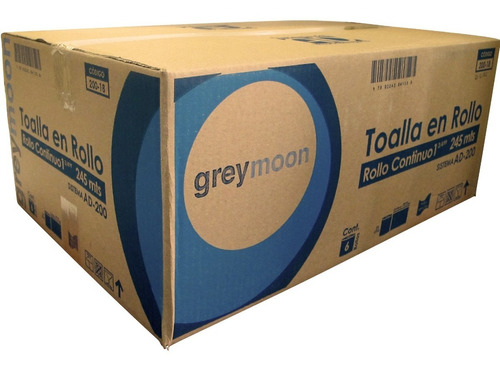 Toalla En Rollo Greymoon Blanca 6 Rollos 245m (ad200-18)