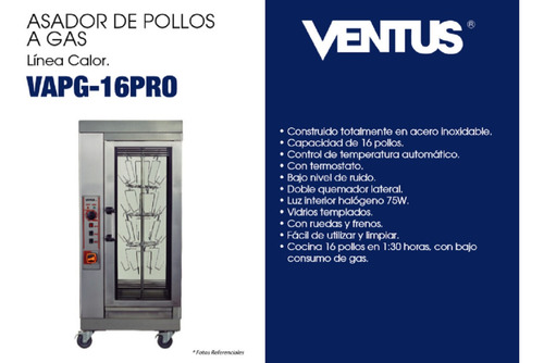 Asador De Pollos A Gas Vapg-16pro Ventus