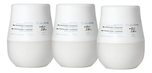 Desodorante Natura Algodão Roll-on  Tododia -  Kit C/3 Fragrância Sim