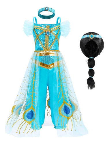 Vestido Jasmine Para Niños Diseño De Princesa Aladdin Lámp
