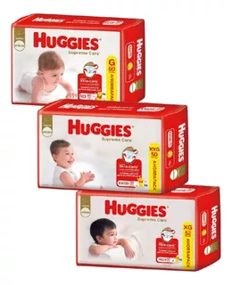 3 Pañales Huggies Supreme Care Ahorro Pack