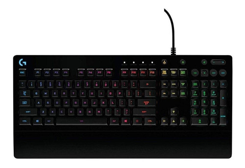 Teclado gamer Logitech G Serie G Prodigy G213 QWERTY inglés internacional color negro con luz RGB