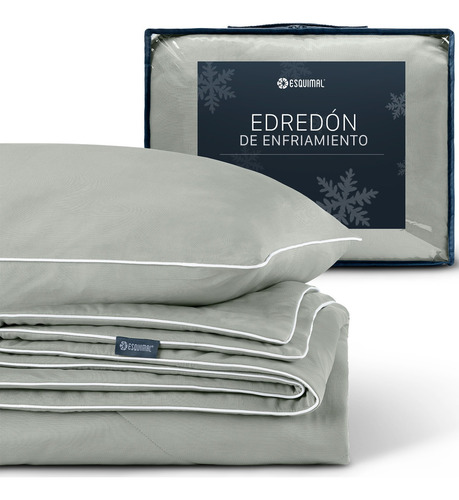 Edredón De Enfriamiento King Size Con Fundas Esquimal Verde Liso