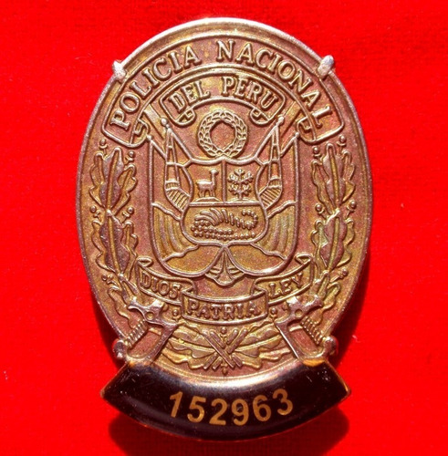 Placa De Pecho Numerada Policia Nacional De Peru 