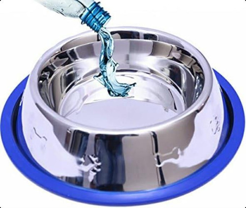 Juego De 2 Cuencos De Acero Inoxidable Para Perros Grabados