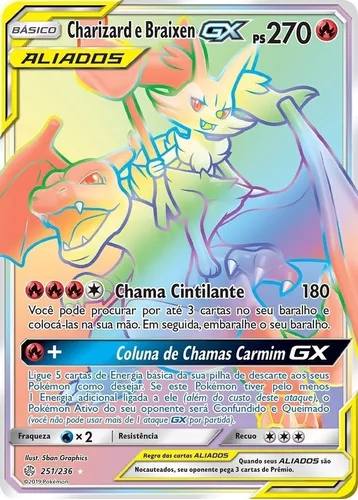 Charizard E Braixen GX Pokémon Carta Em Português 22/236 - Ri Happy