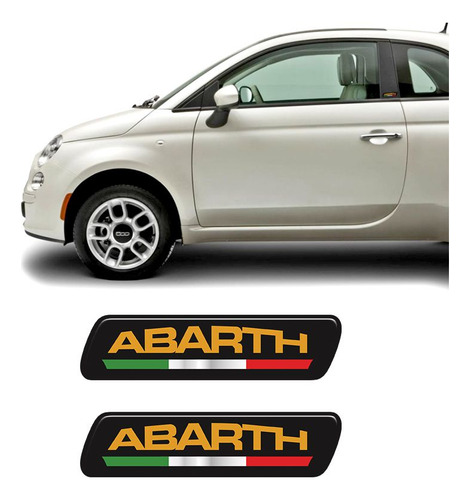 Par De Adesivos Emblema Coluna Abarth Linha Fiat Resinado