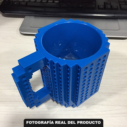 Imagen 6 de 7 de Taza Con Bloques Parar Armar Azul