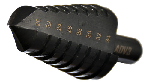 Broca Mecha Escalonada Métrica P/ Metal Hss 20 A 34 Mm Adv3