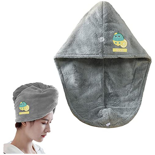 Toalla Para El Cabello Con Botón - Toallas Para Secar El Cab
