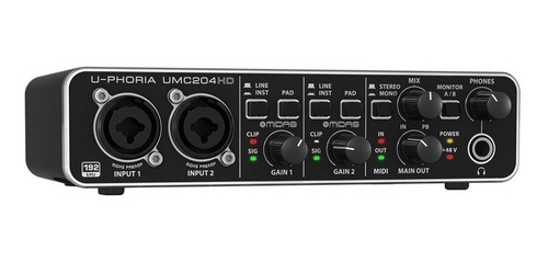 Interface De Audio Behringer U-phoria Umc204hd Preamp Midas