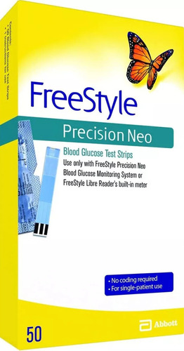 Tiras De Glucosa En Sangre Freestyle Precision Neo: 50 Tiras Color Amarillo
