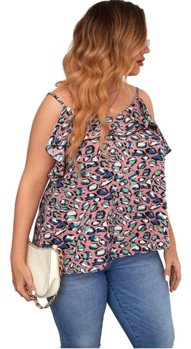 Blusa Estampada Con Tirantes Xl (12)