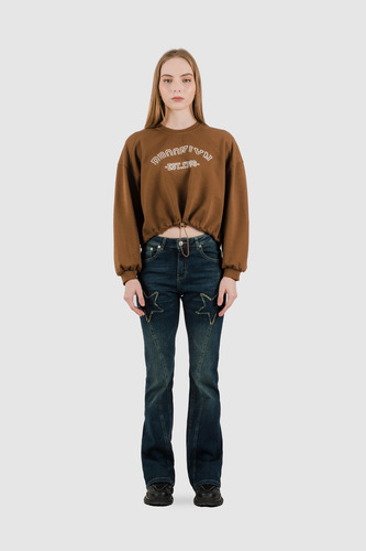 Polera Crop Loa Oversize - Marron